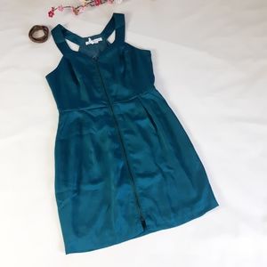 BCBGeneration Teal Zip Front Sleeveless Dress